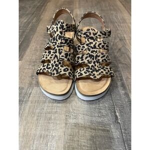 Boutique Fantasy 8 Leopard Print Wedge Sandals Women's Size 8